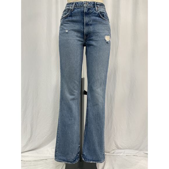 Grlfrnd 'Melanie' Blue Cotton High Rise Boot Cut Jean Size 26 - Picture 2 of 5